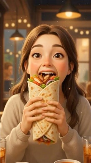 “I Ate the BIGGEST Shawarma Ever 🌯😱” #asmr #food #mukbang #shorts #shawarma