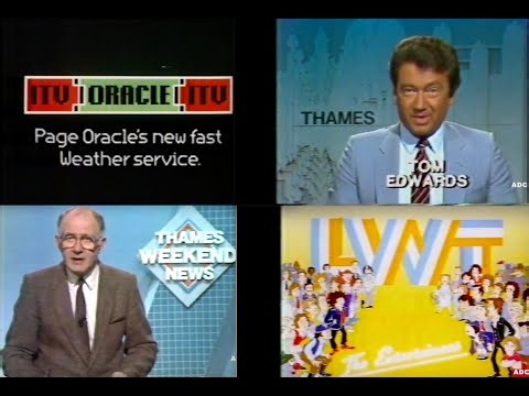 Thames adverts, Tom Edwards in-vision handover to LWT Sue Peacock 25th November 1983 1 of 2