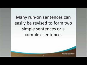 Common Error: Run-On Sentences