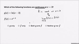 Functions continuous at specific x-values