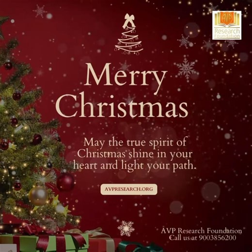 Wishing you and your family a peaceful and joyful Christmas. May the season bring success, health, and happiness into the new year 🎄🎅🏼✨ #MerryChristmas #HappyHolidays #ChristmasJoy #SeasonGreetings #FestiveVibes #HolidayCheer #WinterWonderland #ChristmasMagic #JoyfulSeason #PeaceAndLove #AVPResearch #AVPRF #coimbatore #coimbatorefeed | AVP Research Foundation