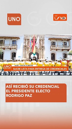#UnoDecide2025| El presidente electo Rodrigo Paz recibió su credencial en la Casa de la Libertad, marcando oficialmente el inicio de la transición hacia la nueva gestión. ▶️ Más información en www.reduno.com.bo #RodrigoPaz #Economía #Bolivia #Gestiones | Red Uno de Bolivia