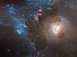 Galaxies pass through each other igniting a uniquely shaped star-formation