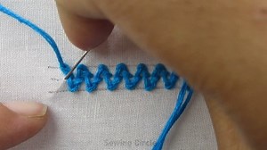 Most demanding basic embroidery stitch border tutorial Super unique zigzag chain stitch #embroidery #tutorial #stitch #borderline #fyp #viral #trending #viralvideo | Crafty Needles 7