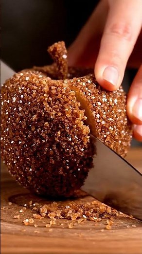 ASMR Slicing a CRUNCHY Brown Sugar Apple! Extreme Crystalline Crunching Sounds
