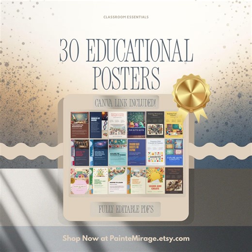30 Editable School Posters: Classroom Decor, All Grades (canva & PDF) - Etsy
