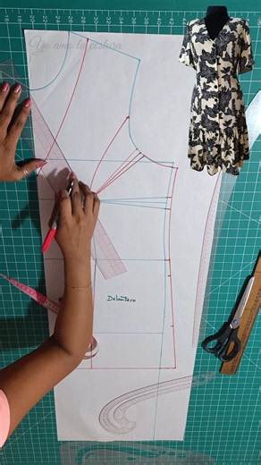 Dress pattern with flounce_easy drafting #sewingforbeginners #sewing #sewing #pattern