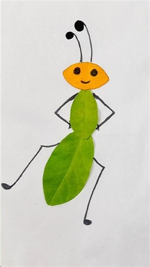 Leaf Art 🎨Easy insect Making by leaf !