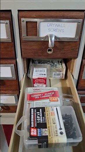 storage cabinet build using an old card catalog section. #woodworking #wood #storage