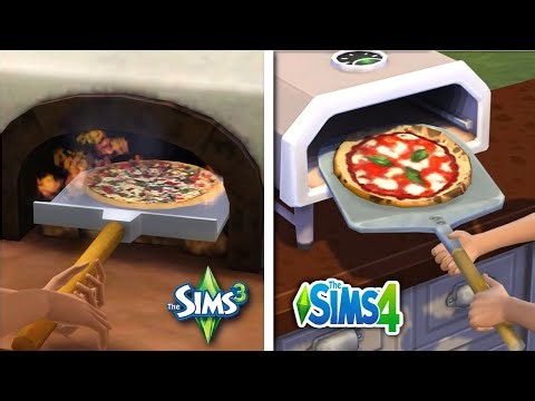 Sims 3 vs Sims 4 - Making Pizza