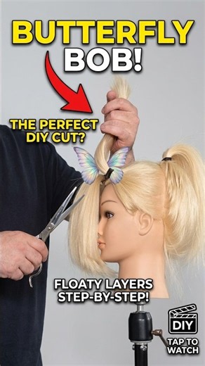 DIY Butterfly Bob: Step-by-step guide ✂️✨ #haircut #hairstylist