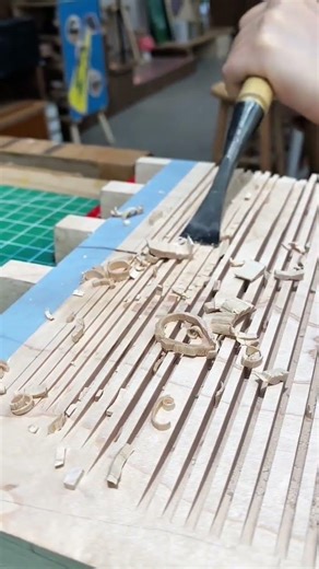 Carving Smooth Horizontal Grooves into Timber with a Sharp Hand Chisel