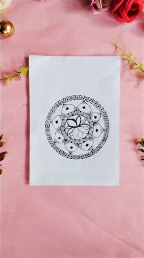 Simple Mandala Art Drawing | Easy Mandala Design for Beginners #shorts