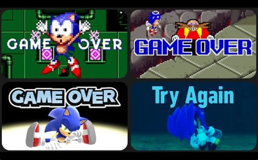 Evolution of Sonic Game Over Screens 1991-2022