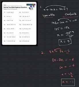 Name: \qquadmashupmathSolving Two-Sided Algebraic Equations... | Filo