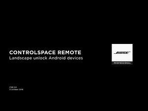 Bose ControlSpace Remote - Landscape Unlock for Android