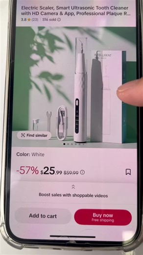 This is a visual ultrasonic tooth cleaner, that lets you see everything on your phone! #mouthcare #teethcleaning #selfcare #tiktoksopspringsale #greenish