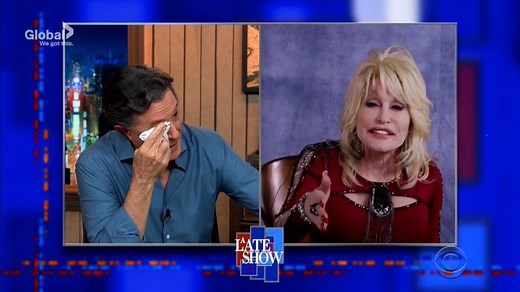 Dolly Parton sings, bring Colbert to tears on ‘The Late Show’
