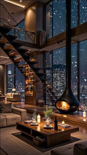 Cozy Night Apartment Ambience ❄️ Smooth Jazz Piano & Fireplace Sounds for Deep Sleep