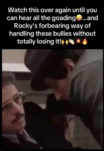 Watch this over and over again until you can hear all the goading about Adrian to push Rocky's buttons😜…and Rocky’s forbearing way of handling these bullies without totally losing it!🙌👏🏻💥🔥 Follow for more Rocky Nostalgia!🥊❤️‍🔥 #bullies #rocky #rockybalboa #adrian #sylvesterstallone