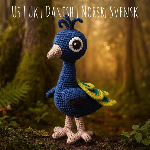 PDF Peter the Peacock Crochet Pattern | Spanish | Dutch | German | Digital Download - Etsy
