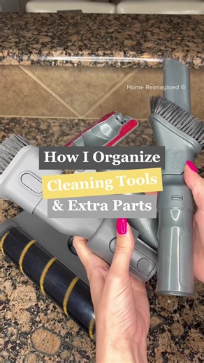 Tired of missing vacuum attachments and tangled cleaning tools? Here's how to organize like a PRO! 🧹 4 Solutions That Actually Work: 🔹 Mesh Baggies - Game changer! Label each bag by appliance/tool so you'll NEVER lose another attachment. Perfect for vacuum parts, scrub brush heads, and small accessories! 🏷️ 🔹 Clear Stackable Drawers - See-through storage means no more guessing games! Stack them high and organize by category or frequency of use. 👀 🔹 Wall-Mounted Tool Organizers - Get those 