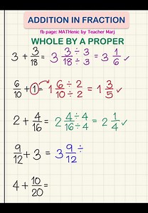Adding Fractions Whole by a Proper Fractions I hope you will like it... | MATHenic by Teacher Marj