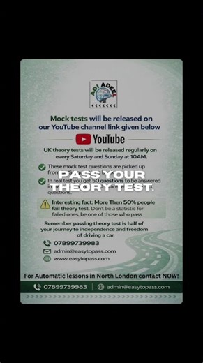 Free practice theory tests every Sat and Sun at 10 am