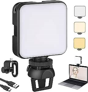 NexiGo Video Conference Lighting Kit, Dimmable & Rechargeable Laptop Webcam Lighting with Clip, 2.8 Inch Cube LED Camera Light for Zoom Meeting, Video Conference, Streaming, Photography, Vlogging