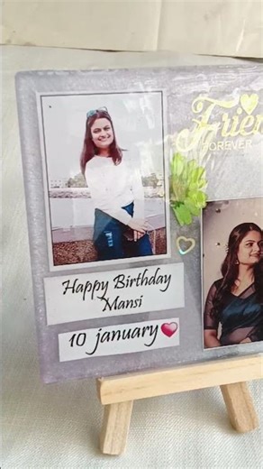 4 inch resin frame for bestie ✨ subscribe for more videos #gift #resinart #viral #love #friends ♥️🧿