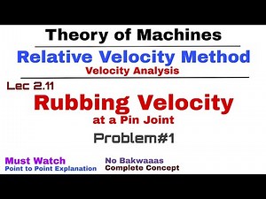 2.11. Rubbing Velocity | Problem#1 | Complete Concept | Velocity Analysis | KOM | TOM