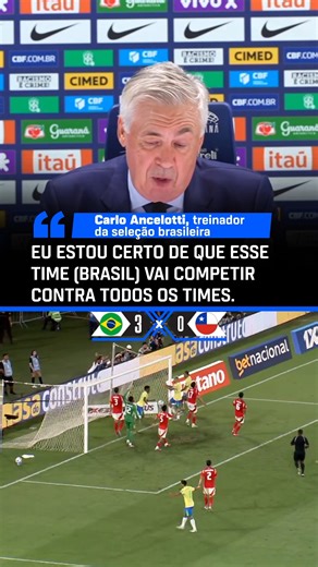 Brasil pode bater de frente contra TODOS os times do mundo, fã de esportes? Olha o que o Carlo Ancelotti falou após vitória do Brasil no Maracanã! #Brasil #Chile #Eliminatorias #CopaDoMundo #WorldCup #Futebol #soccer #ancelotti | SportsCenterBR
