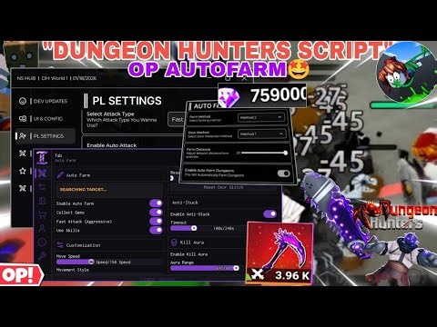 *BEST* Dungeon Hunters[1.5 EXP] Script Latest Autofarm Dungeons | Fast Attack/Use Skills | Much more