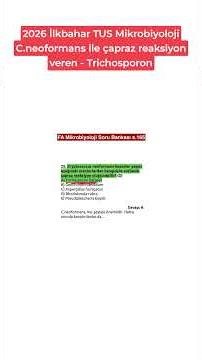 10. 2026 İLKBAHAR TUS (TRICHOSPORON) #tıpfakültesi#mikrobiyoloji