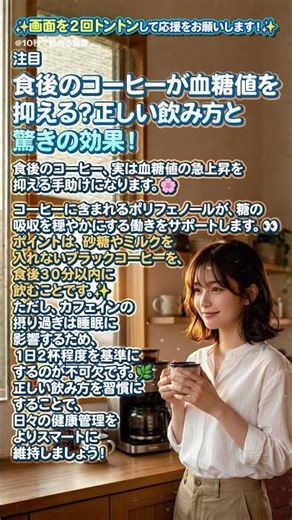 ☕注目！🌸食後のコーヒーが血糖値を抑える？正しい飲み方と驚きの効果！✨🇯🇵