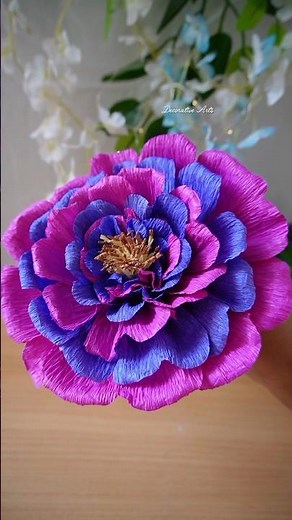 How to make Aesthetic Rose With Crepe Paper/DIY Flower Making Ideas With Paper #craft #shorts