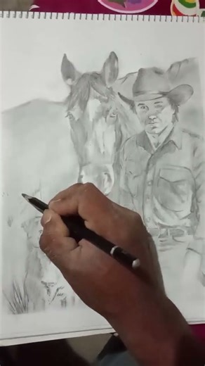 dibujo de vaquero #dibujo #dibujoscreativos #aprendiendoadibujar #arte