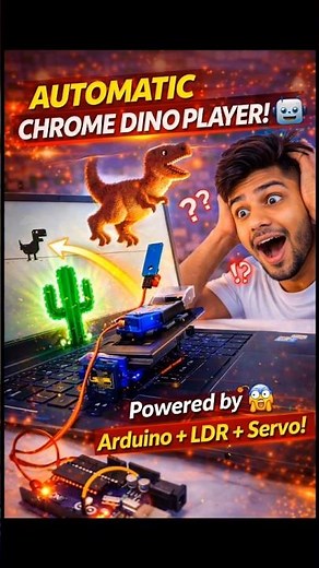 Can Arduino Beat the Chrome Dino Game?🎮| Auto Player #Shorts