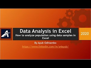 How to analyze population using data samples in Excel