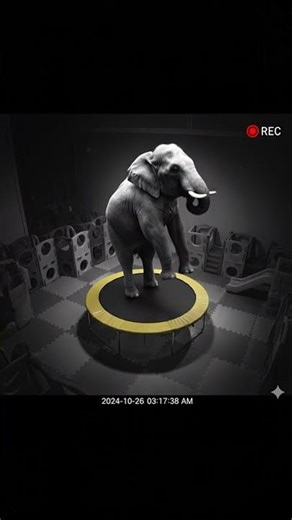 CCTV Captures Elephant Jumping on Kids Trampoline 😱