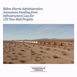 7.7K views · 386 reactions | Today, we're announcing funding for 122 rail projects to strengthen supply chains, improve passenger rail, and boost freight safety and efficiency. The Biden-Harris infrastructure law is building out a safer and more efficient transportation network. | Secretary Pete Buttigieg | Facebook