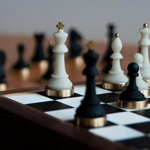 Handcrafted Luxury Chess Set, Walnut & Leather Board 11" With Resin Brass Chessmen – Unique Gift - Home Decor - Luxury Gift for Him - Etsy