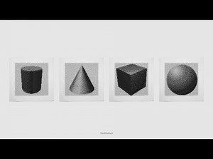 Generative drawing with Processing: Cylinder, cone, sphere, cube (Creative coding art)