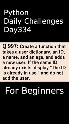 Python Daily Challenges Day334 For Beginners #programming #python #beginnersstitch