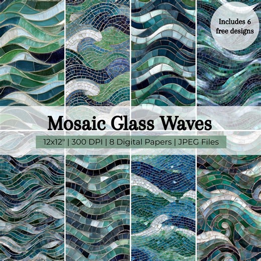 Seamless Digital Download Glass Mosaic Pattern, Printable Textures for Crafts, Instant Download, Commercial Use - Etsy New Zealand