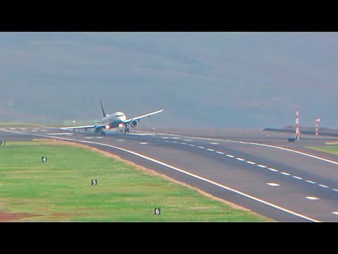 HARD LANDING Lufthansa Airbus A321 at Madeira Airport