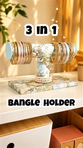 Bangle Holder / Jewellery Holder DIY from waste#craft #bangles #jewellery #diy #cardboard