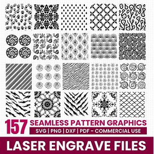 Laser Engrave Files for Seamless Pattern Graphics Svg Png Pdf & Dxf Bundle Instant Downloads - Etsy