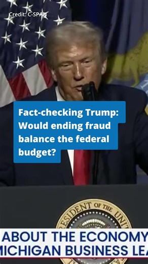 In a speech in Detroit, President Donald Trump said eliminating fraud against the federal government would balance the budget. But the math doesn’t add up. #trump #fraud #deficit #factcheck