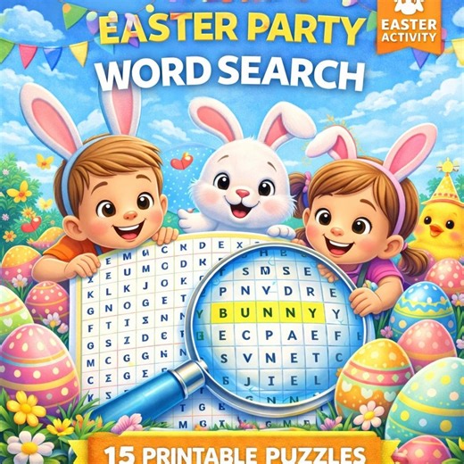 Easter Party Word Search Printable Game for Kids Fun Ages 6–10 - Etsy